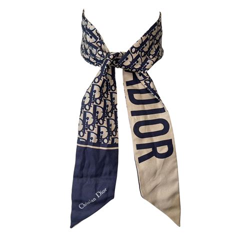 dior blue silk scarf